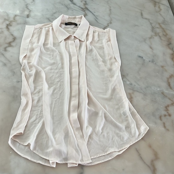 TRUTH BY REPUBLIC Sleveless Button Down Shirt Blouse Bare Pink Sz M - Picture 11 of 14